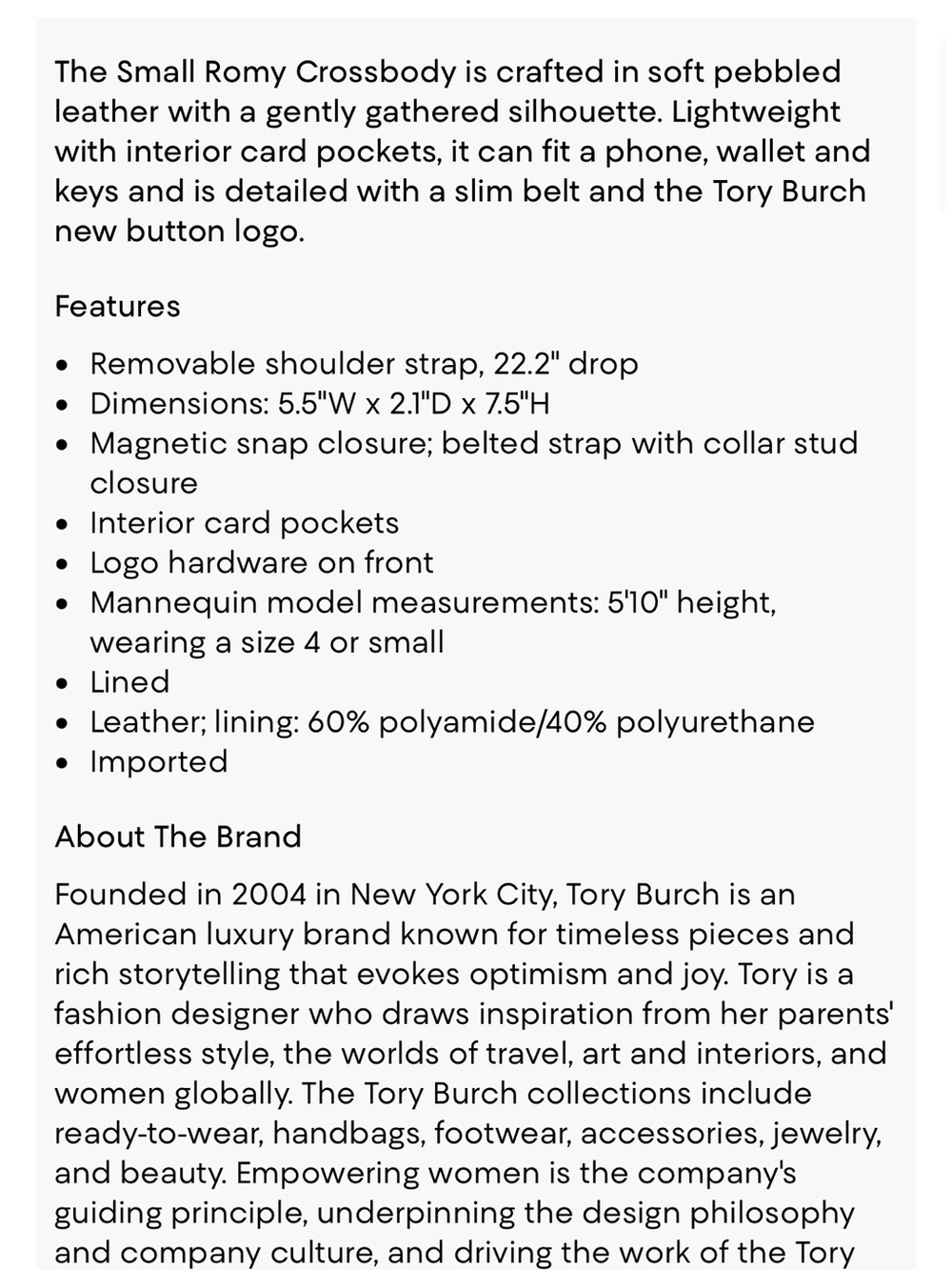 Tory Burch Romy Crossbody in Mushroom - Picture 2 of 5